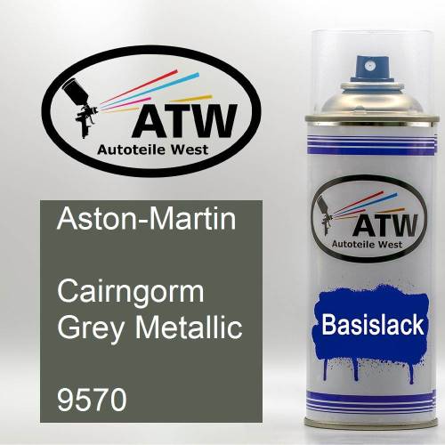 Aston-Martin, Cairngorm Grey Metallic, 9570: 400ml Sprühdose, von ATW Autoteile West.